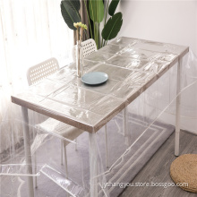 hot sale clear PVC tablecloth with sewing edge